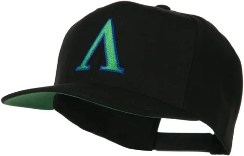 Vista 2 de e4Hats.com Gorra de factura plana bordada Lambda del alfabeto griego