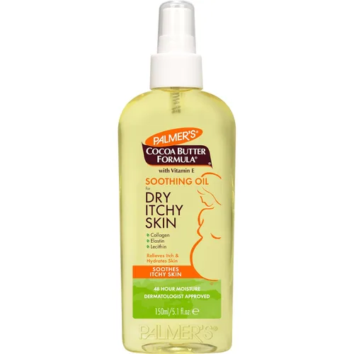 Palmer's Cocoa Butter Formula - Aceite calmante con vitamina E, alivio para la piel seca y con picazón, aceite corporal antipicazón, 5.1 onzas