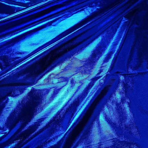 Vista 8 de Holograma metálico lámina elástica ancho 58 pulgadas (azul 1 yarda)