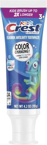 Vista 2 de Crest Oral Care, Pasta de dientes con flúor anticaries de goma de mascar de más de 3 años, 4.2 onzas