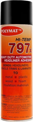 Vista 2 de QTY2 Polymat 797 - Adhesivo en aerosol de alta temperatura para tapicería automotriz [160F]
