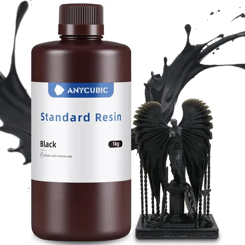ANYCUBIC - Resina de curado UV de 405 nm para impresión 3D SLA y LCD, alta precisión, rapidez de curado y excelente fluidez (color negro, 35.27 oz)
