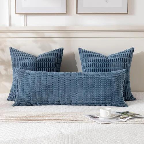 Vista 240 de Fancy Homi Paquete de 2 fundas de almohada decorativas color verde azulado de 18 x 18 pulgadas para sala de estar, sofá, cama, sofá, rústico