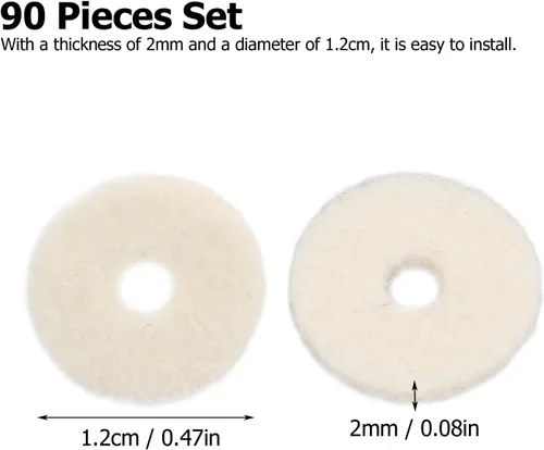 Vista 2 de Arandela de piano, teclado de piano, arandelas de fieltro, riel de equilibrio, perforaciones de riel de equilibrio, accesorio de reparación