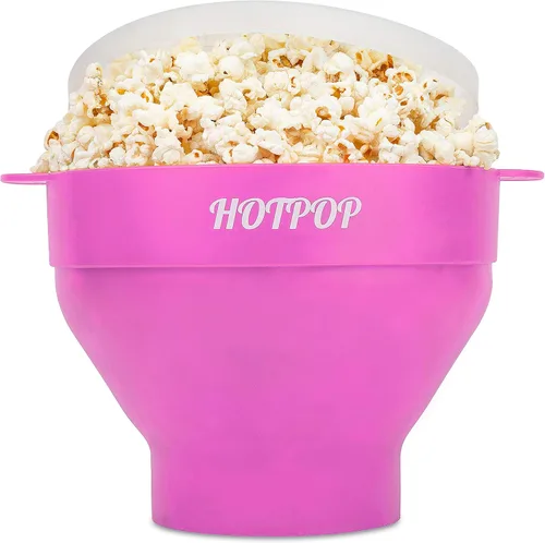 Vista 12 de El Hotpop Original - Palomitero para microondas, Popcorn, contenedor de silicona para hacer de palomitas de maíz, cuenco plegable sin BPA y apto