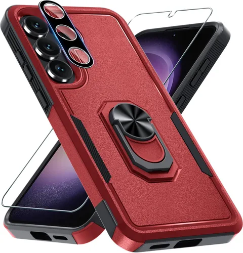 Vista 23 de Compatible con Samsung Galaxy S24/S25 Funda con Protector de Pantalla de Vidrio Templado, Resistente a Prueba de Golpes de Servicio Pesado Funda