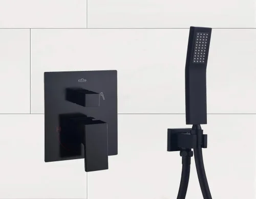 Vista 6 de Codo de suministro de pared con soporte de ducha de mano, conector de manguera de ducha cuadrado de latón de 1/2 pulgada, montaje en pared, salida