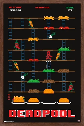 Vista 19 de Trends International Marvel Comics Deadpool - Póster de pared de juego, 22.4 pulgadas de largo x 14.7 pulgadas, versión enmarcada de madera