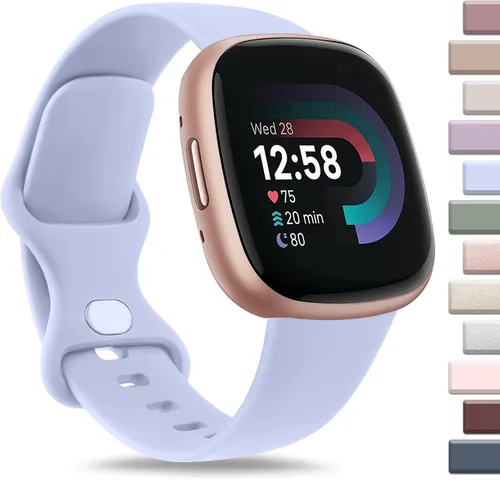 Vista 17 de AK Correa deportiva compatible con Fitbit Sense 2, Versa 4, Versa 3, correas clásicas de silicona suave para reloj inteligente, para mujeres