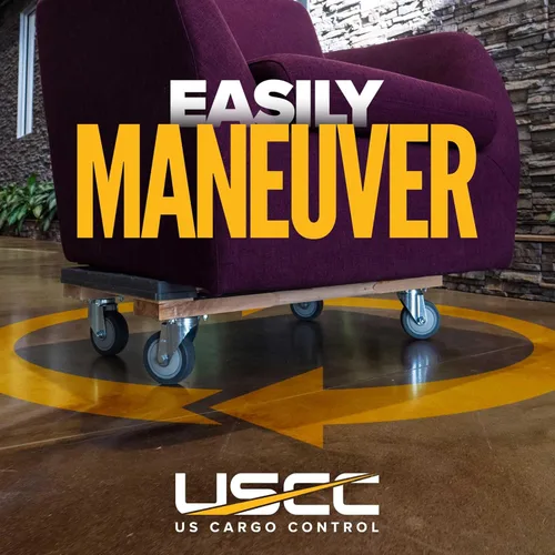 Vista 6 de US Cargo Control Carro de muebles resistente con tapas de goma de 18 x 32 pulgadas, capacidad de 1,000 libras, carrito de 4 ruedas resistente