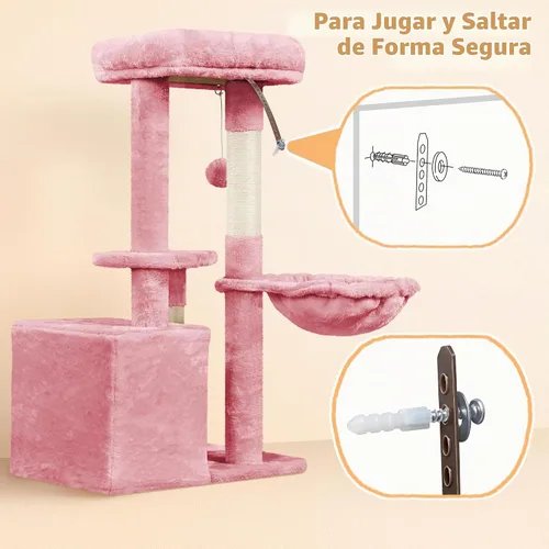 Vista 10 de Yaheetech Árbol para gatos, torre de escalada de varios niveles para gatos de interior, centro de actividades de mascotas, poste rascador, muebles
