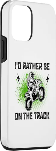 Vista 3 de iPhone 12 mini I'd Rather Be On The Track Dirt Biker Motocross Enduro Biker Case