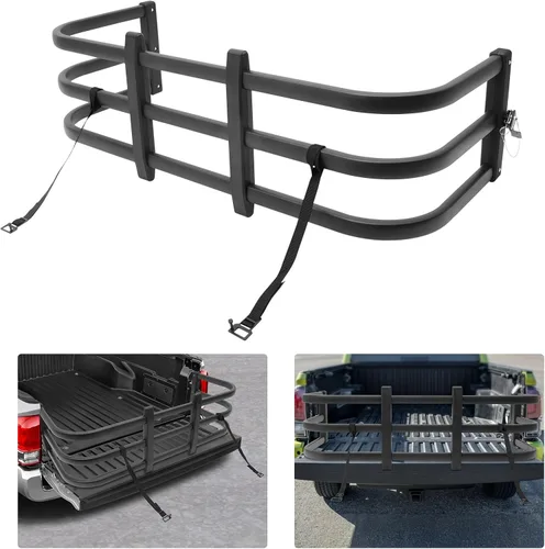 Vista 5 de Extensor universal de caja de camión, 180° de aluminio abatible de extensión ajustable de longitud de estante extensor de caja de camión