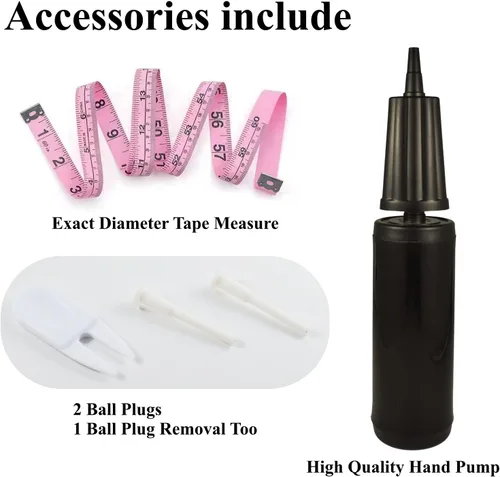 Vista 3 de Juego de 2 pelotas de ejercicio con bomba de mano, mini pelota de yoga pequeña de 8 pulgadas para yoga, pilates, equilibrio corporal