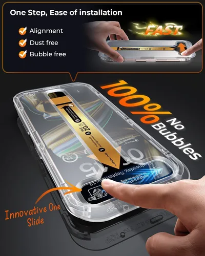 Vista 2 de MRGLAS TOP 9H+ - Paquete de 4 protectores de pantalla de vidrio para iPhone 12 Pro Max, protector de pantalla de privacidad con protector de lente