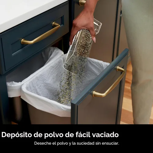 Vista 8 de SHARK Escoba eléctrica recargable para pisos, cepillo motorizado, diseño giratorio compacto, contenedor de polvo fácil de vaciar, camino de limpieza