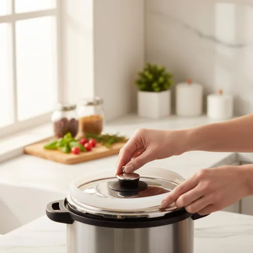 Universal Silicone Gasket for 3-4L/10QT Electric Pressure Cookers - High-Temp Resistant Lid Seal Ring (20cm Inner Diameter, Stainless Steel Cooker