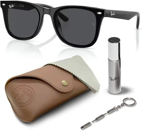 Ray-Ban RB4420 Gafas de sol con forma cuadrada para hombres y mujeres con kit oficial de gafas Ray-Ban