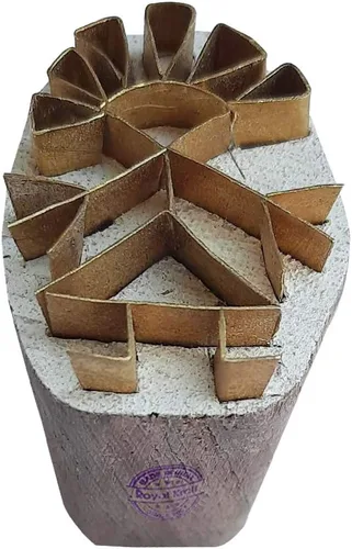 Vista 4 de Royal Kraft Sellos de madera de latón floral para impresión en bloques en arcilla, cerámica, tela Btag101