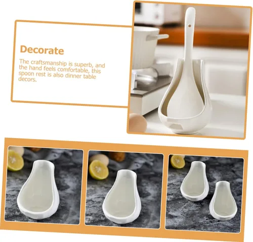 Vista 3 de BESTonZON Soporte de cuchara de cerámica a granel para cucharón de café, soporte para palillos, cucharas de sopa, utensilios de cerámica