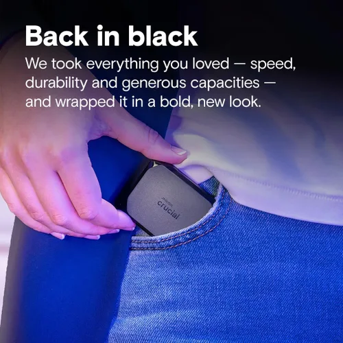 Vista 6 de Crucial X10 SSD portátil de 2 TB, hasta 2,100 MB/s, USB 3.2 USB-C, unidad externa de estado sólido, compatible con Windows, Mac y Android, Negro