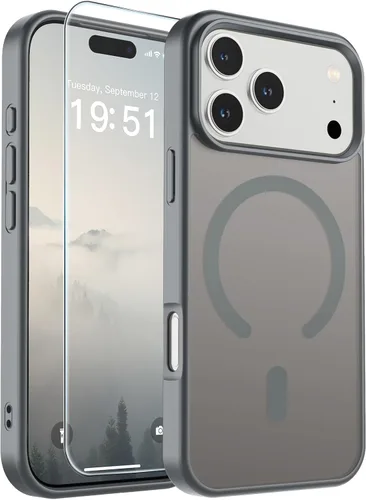 Vista 94 de SUPFINE - Funda magnética para iPhone 14 Pro Max (compatible con MagSafe), (protección contra caídas de grado militar de 10 pies), delgada, Negro