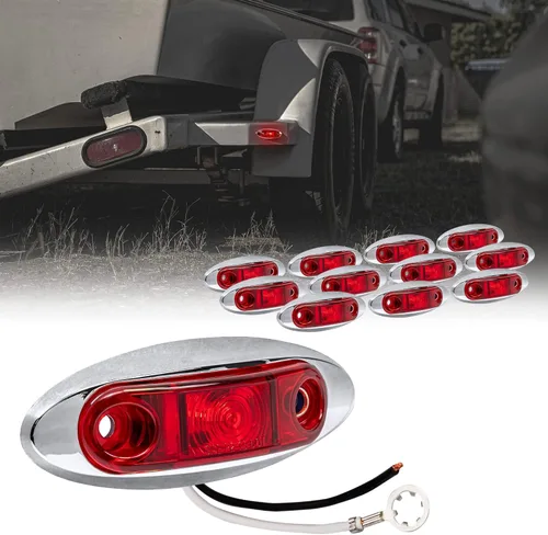 Vista 19 de TRUE MODS Luz de marcador LED de 2.5" ámbar para remolque con bisel cromado [DOT FMVSS 108] [SAE P2] [montaje superficial] [impermeable IP67] Luces