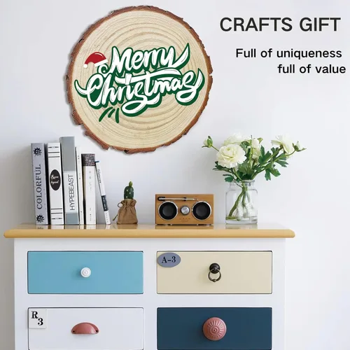 Vista 7 de 10 piezas de rebanadas de madera sin terminar de 6 a 8 pulgadas para centros de mesa, redondas de madera natural para manualidades, decoración