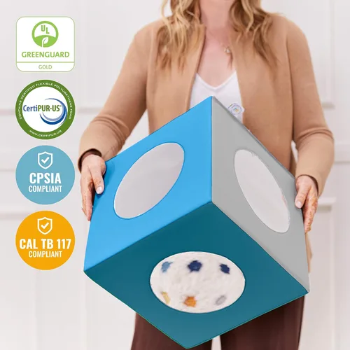 Vista 6 de ECR4Kids SoftZone Mirror Activity and Sensory Play Cube, Baby Essentials, Assorted Variado