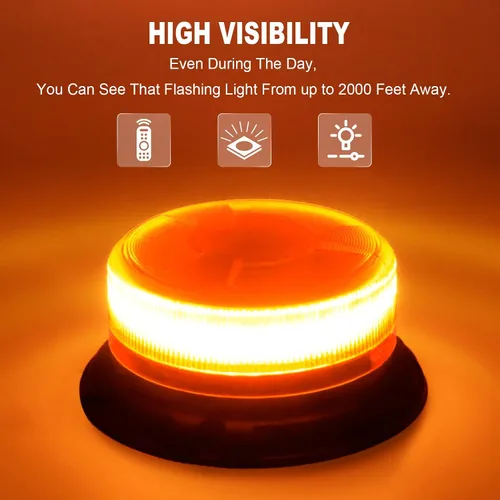 Vista 3 de AnTom Luces estroboscópicas inalámbricas con control remoto, baliza impermeable recargable alimentada por batería LED con base magnética fuerte