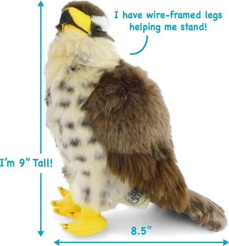 Vista 4 de TigerHart Percival El Halcón Peregrino - Animal de peluche de 9 pulgadas de felpa