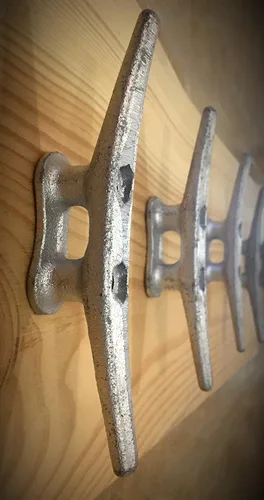 Vista 7 de Tacos de muelle de 6 pulgadas, paquete de 5 tacos de hierro galvanizado para barcos para aplicaciones marinas o decorativas