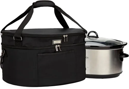 HOMEST Bolsa de cocción lenta para Crock-Pot de 6-8 cuartos, transportador de viaje aislado con forro fácil de limpiar, funda de transporte con