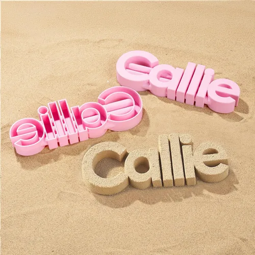 CALLIE Herramienta de moldeo de arena personalizada con nombre, 2-7 letras multicolor impresos en 3D, moldes de arena personalizados para verano,