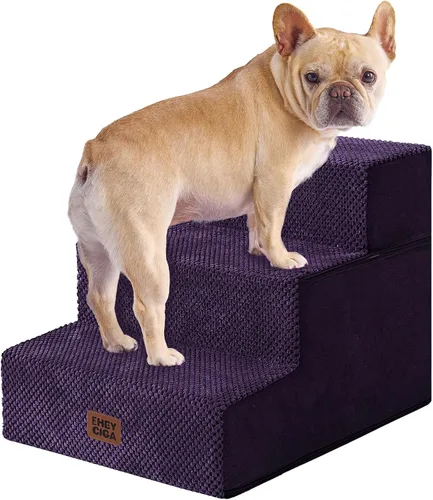 Vista 54 de EHEYCIGA Escaleras para perros pequeños de 16.5" de altura, escalones de 3 peldaños extra anchos para perros para sofá y silla, escalones para 2-Gris