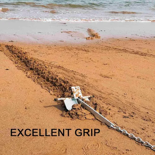 Vista 6 de Kit de anclaje Fluke Anchor con cadena de anclaje y cuerda de anclaje para barcos, pontón, cubierta, pesca y vela