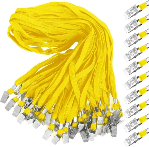 Vista 16 de Marspark Cordones a granel con clip para cuello plano con gancho giratorio para tarjetas de identificación