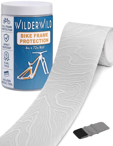 Vista 9 de Cinta de Protección para Marco de Bicicleta - Envoltura de Vinilo Transparente de Alto Impacto Incluye Herramienta (4"x72") Protector de Marco