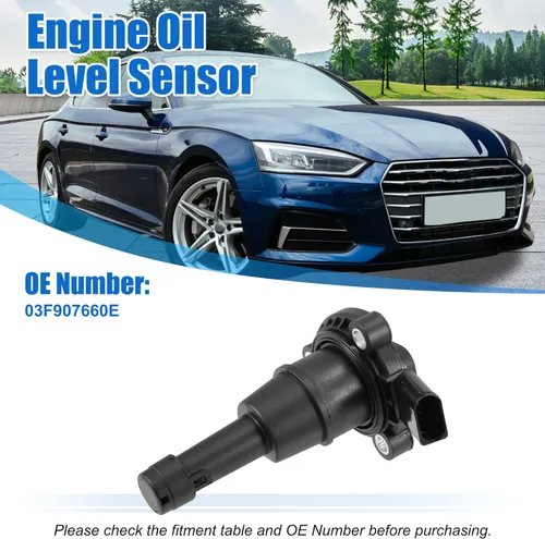 Vista 2 de X AUTOHAUX Sensor de nivel de aceite para Audi A3 2015-2020 para Audi A3 Quattro 2015-2019 03F907660E Negro