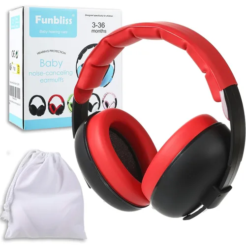 Vista 11 de Funbliss Auriculares de protección auditiva para bebés, color blanco y negro Blanco/Negro