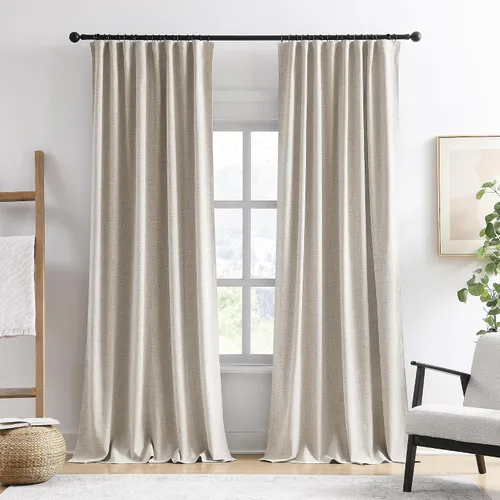 RAIN CITY 2 paneles de cortinas extra anchas de 96 pulgadas de largo, de Beige