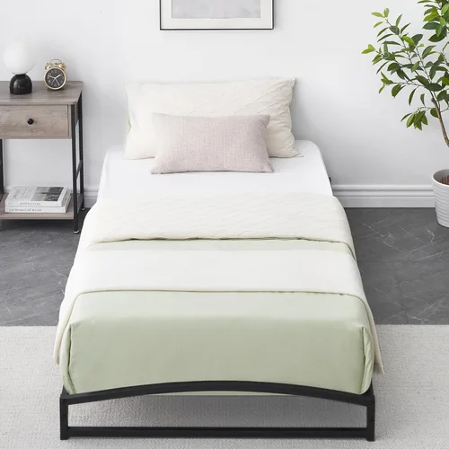 Vista 4 de GAOMON Base de cama de plataforma de metal de 6 pulgadas, tamaño individual, perfil bajo con soporte de listones de acero resistente, base