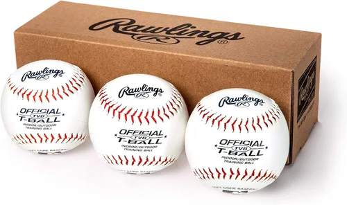 Rawlings | Pelotas oficiales de T-Ball | TVB | Para jóvenes/6u | 3 unidades | Núcleo de goma esponja | Interior/Exterior