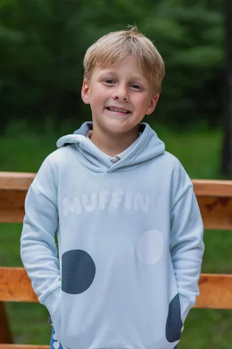 Vista 4 de Bluey Chilli Mom Bandit Dad Bingo - Sudadera con capucha de forro polar a juego para la familia, para cosplay
