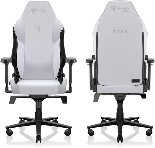 Vista 3 de Silla de juegos Secretlab Titan Evo Artic White - Silla de computadora ergonómica y cómoda con reclinación, con apoyabrazos 4D, almohada magnética