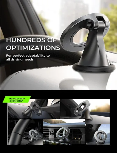 Vista 2 de LISEN Magsafe - Soporte de teléfono magnético giratorio de 360° para salpicadero de automóvil, accesorios de automóvil para mujeres y hombres