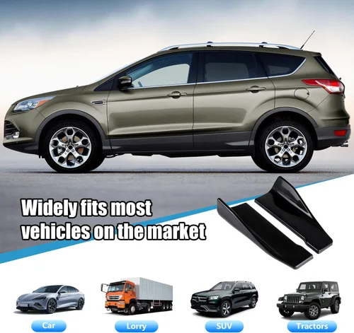 Vista 5 de 2 piezas de protectores de labio de parachoques trasero DIY para decoración exterior de coche, piezas de cuerpo anticolisión y molduras para divisor