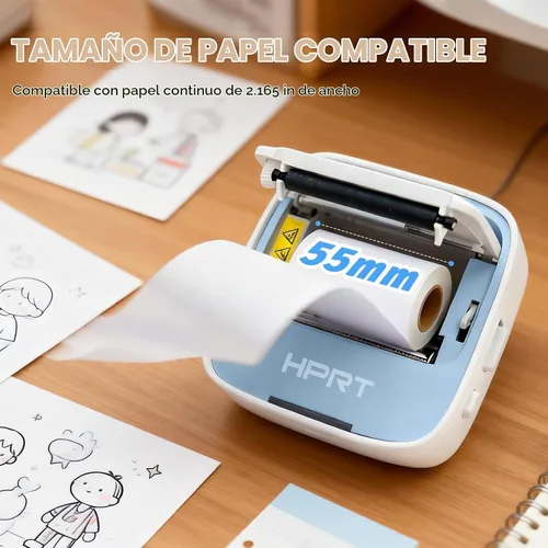 Vista 3 de HPRT Portable Sticker Printer, S1 Thermal Mini Inkless Label Printer Blue