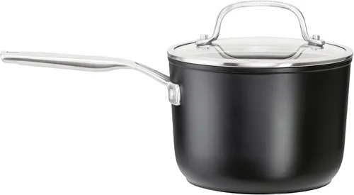 Vista 12 de KitchenAid - Juego de ollas y sartenes antiadherentes de inducción con anodizado duro, 10 piezas, color negro mate