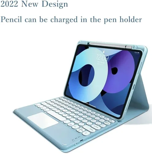 Vista 2 de Funda con Teclado para iPad 9ª 8ª 7ª Generación iPad 10.2 pulgadas Touchpad Teclado Desmontable para iPad Air 3ª Generación 10.5"/iPad Pro 10.5